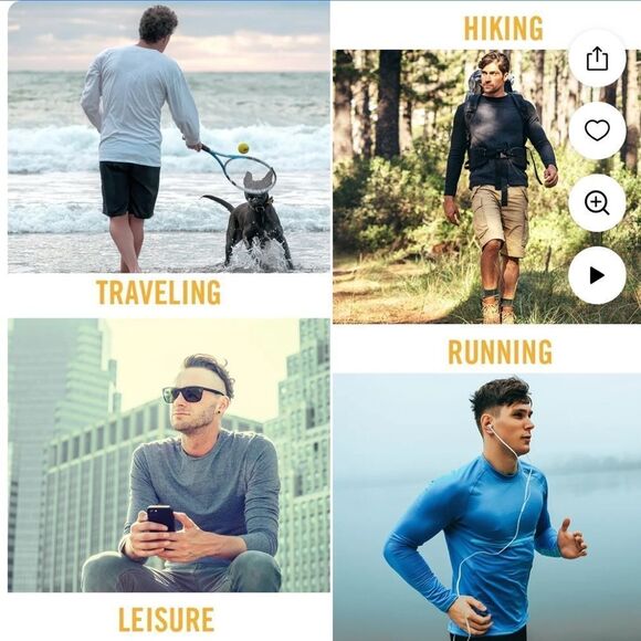 Baleaf Men's Blue Long Sleeve Crew neck  Shirt size M - Picture 9 of 11